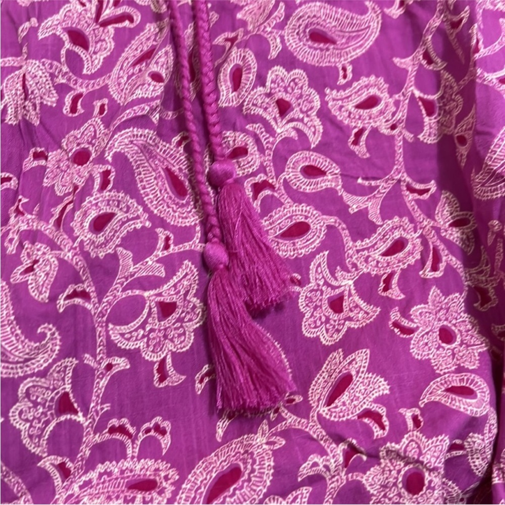 Knox Rose Women's Relaxed Fit Wide Leg Pants Magenta Floral Size L - Picture 3 of 6